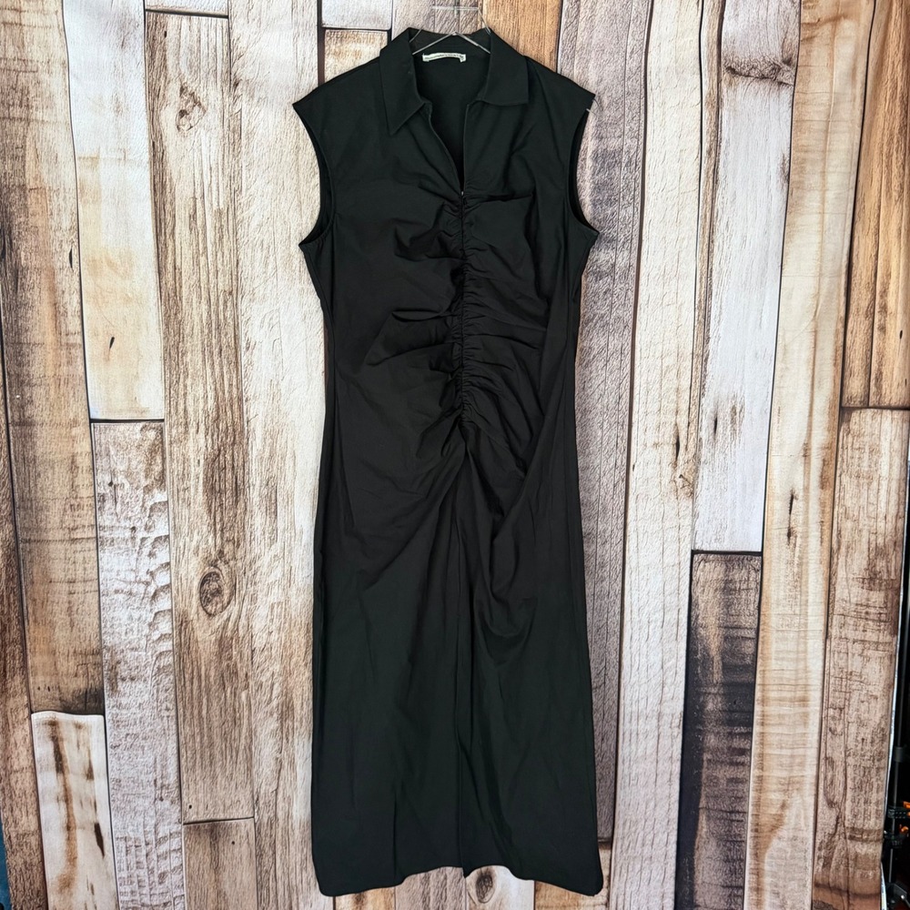 Abercrombie & Fitch Maxi Dress Sleeveless Ruched Minimalist Lagenlook Style‎ XL